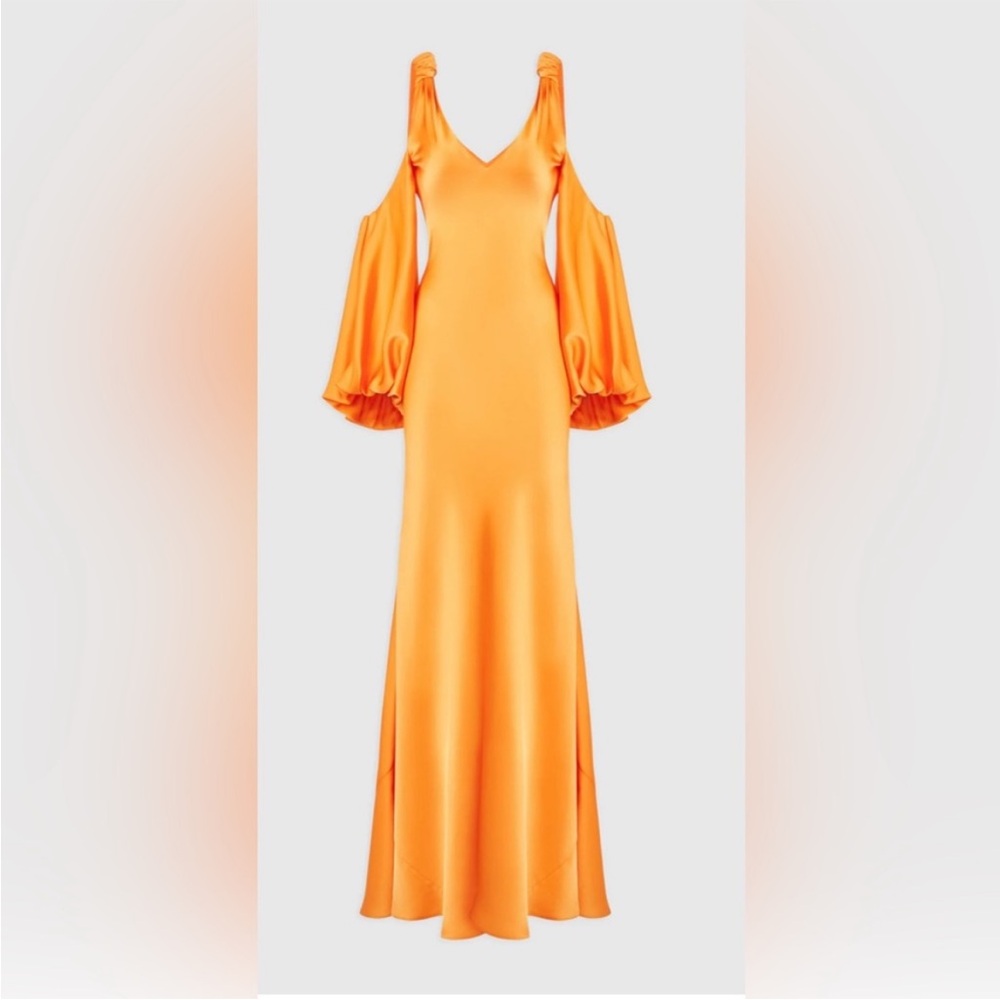 H by Halston Orange Prom Dress